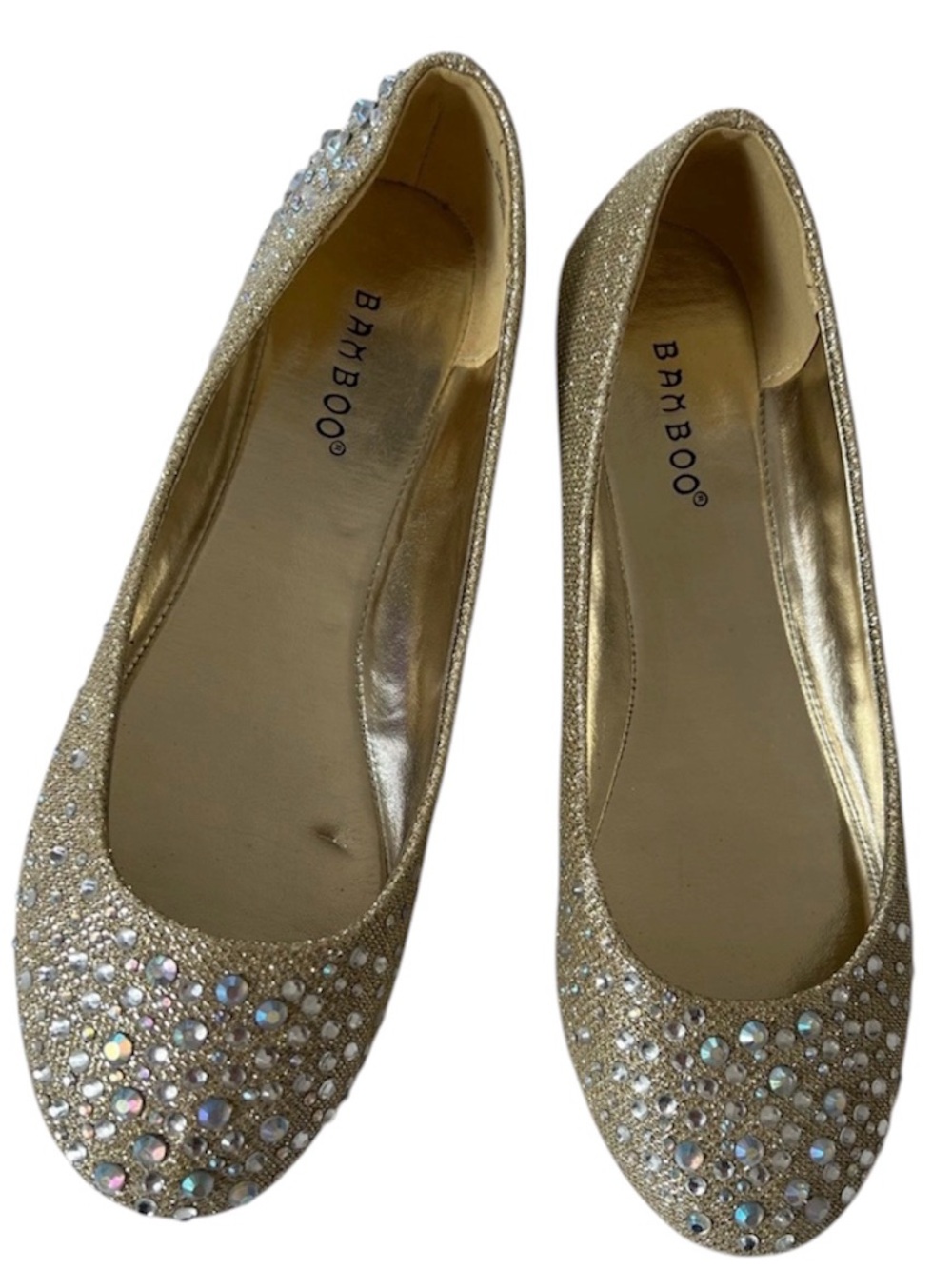 Bamboo Bling Sparkling Gold Flats